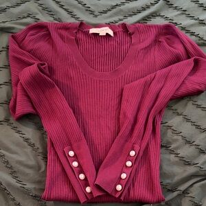 LOFT Sweater with Pearl Button Accents Size S
